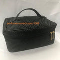 Black Diamond Pattern Travel Cosmetic Bag - Portable Makeup Organizer