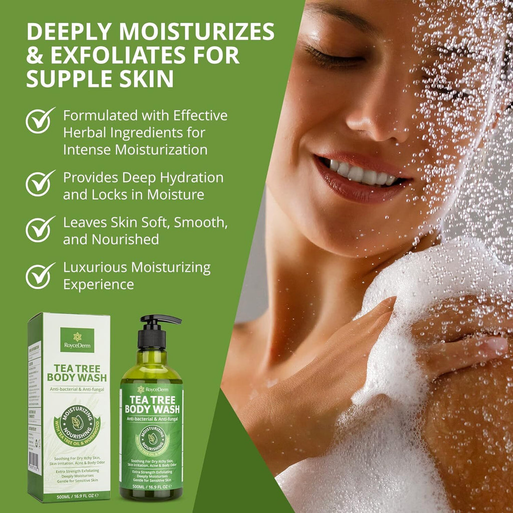 Antifungal Body Wash & Soap with Tea Tree Oil – Natural Antibacterial Cleansing for Fungal Infections