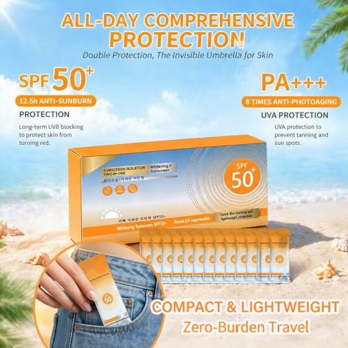 Mini Waterproof Sunscreen Pack - 50 Single-Use Travel-Size Lotion