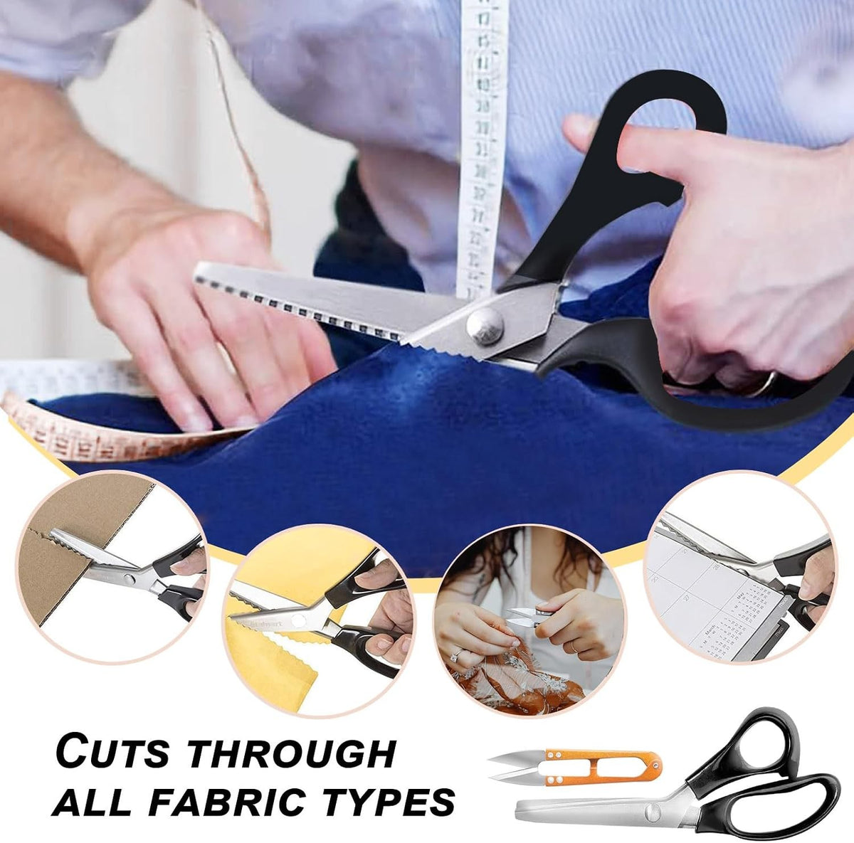 Decorative Zig Zag Pinking Shears, Craft Scissors, Serrated Knife 23cm