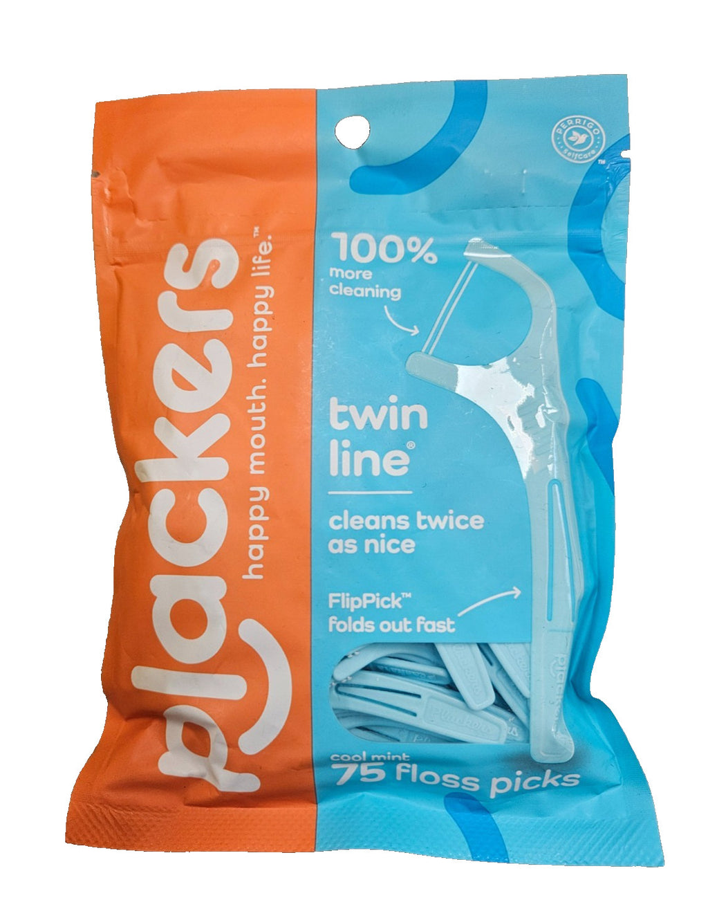 Twin Line Dental Flossers 75 Count Pack - Easy Grip, Mint Flavor, Safe & Comfortable