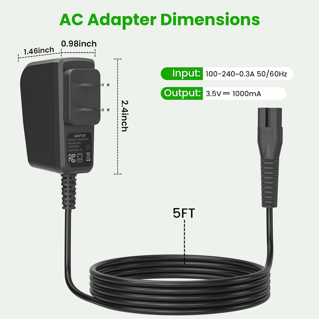 3.5V Hair Clipper Charger Compatible with Wahl 9649 Color Pro Cordless