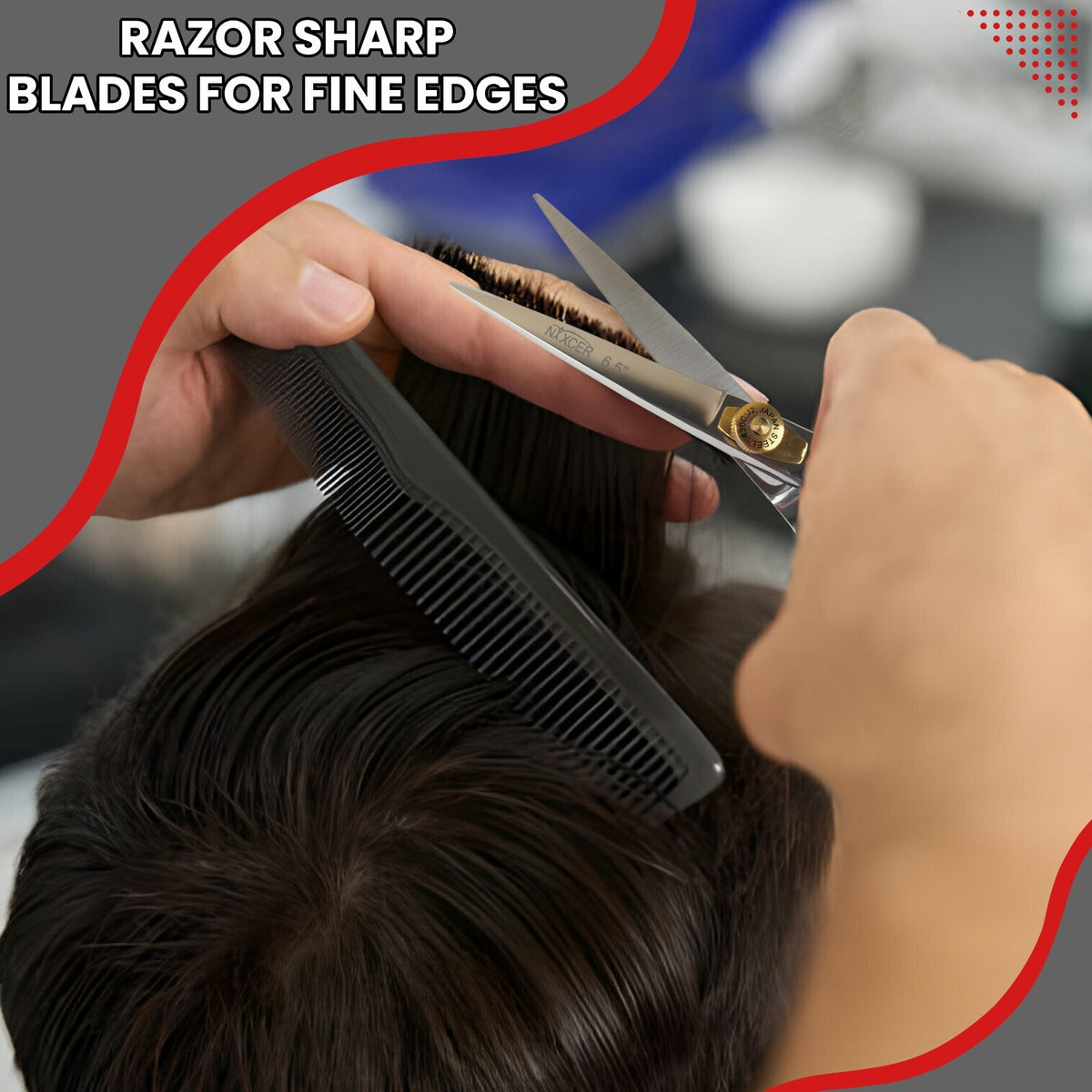 Professional Hair Cutting Scissors 6.5 Inch Japanese Steel Razor Edge Salon Shears