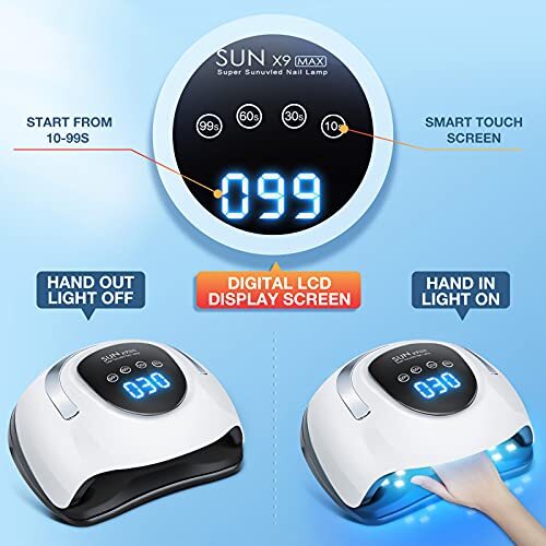 220W LED UV Nail Dryer with LCD Touch Screen for Gel Polish Fast Curing