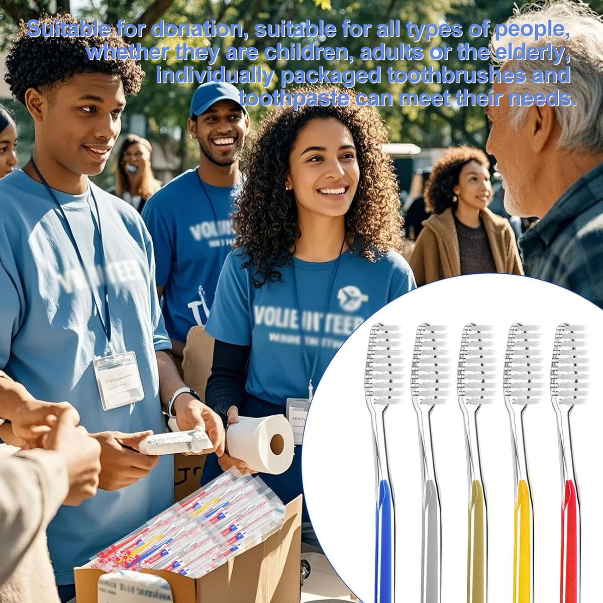 Disposable Toothbrush with Mini Toothpaste Set - 30 Pack, Travel Friendly, 5 Colors
