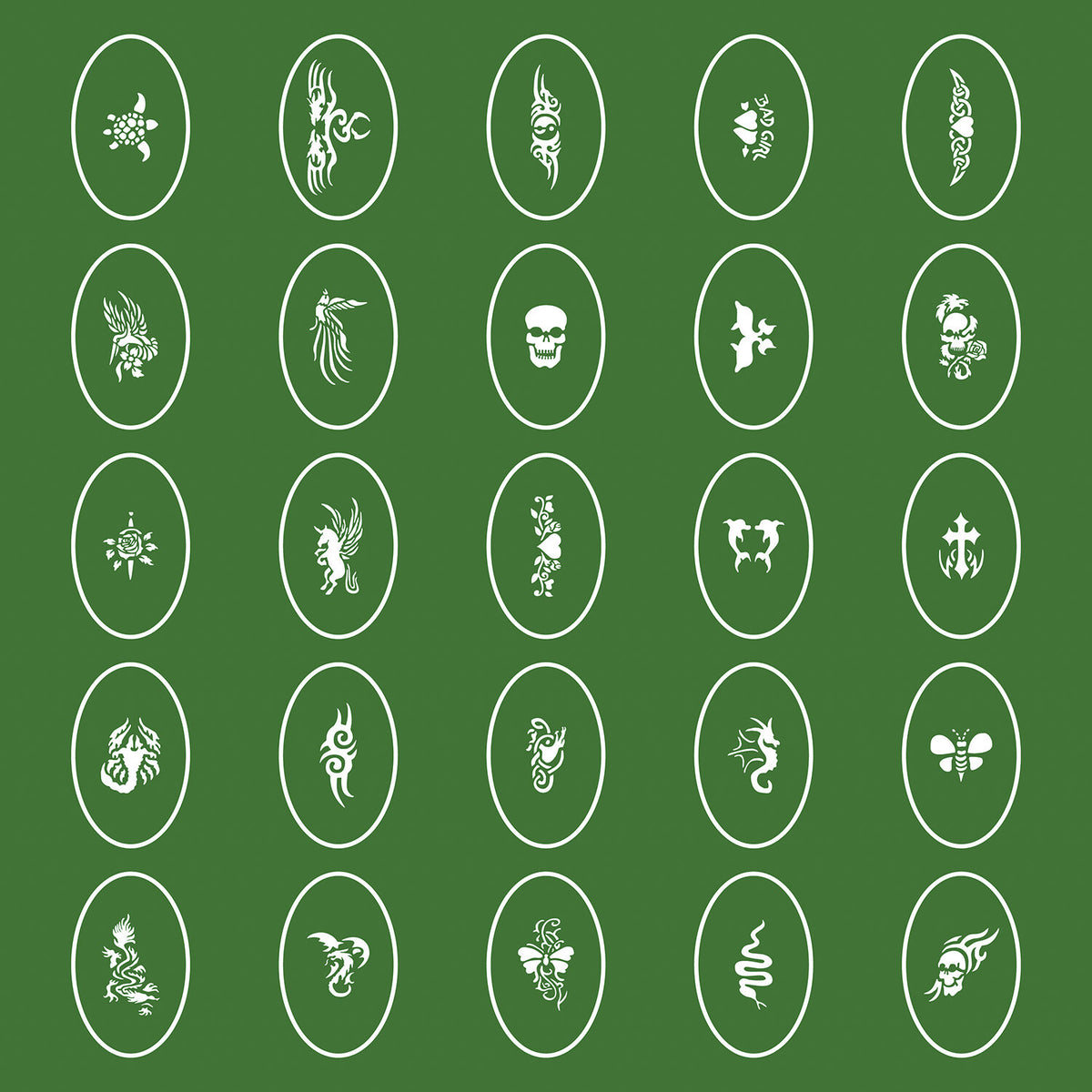 Reusable Airbrush Temporary Tattoo Stencil Booklet Set – 100 Patterns