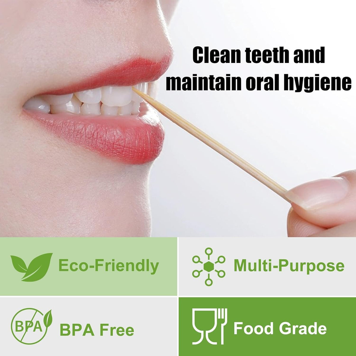 Premium Wooden Toothpicks for Dental Care & Appetizer Use - 300/500 Count