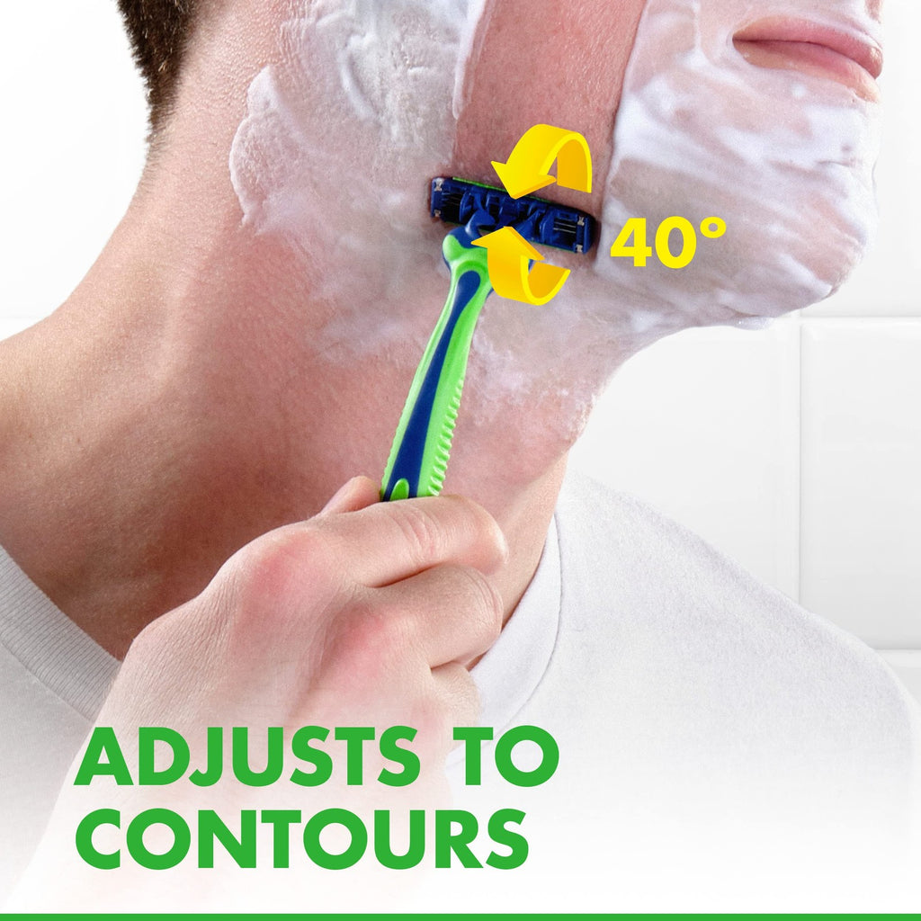 Disposable Razor with 3 Blades - Sensitive Men's Shaving Set, 4 Razors