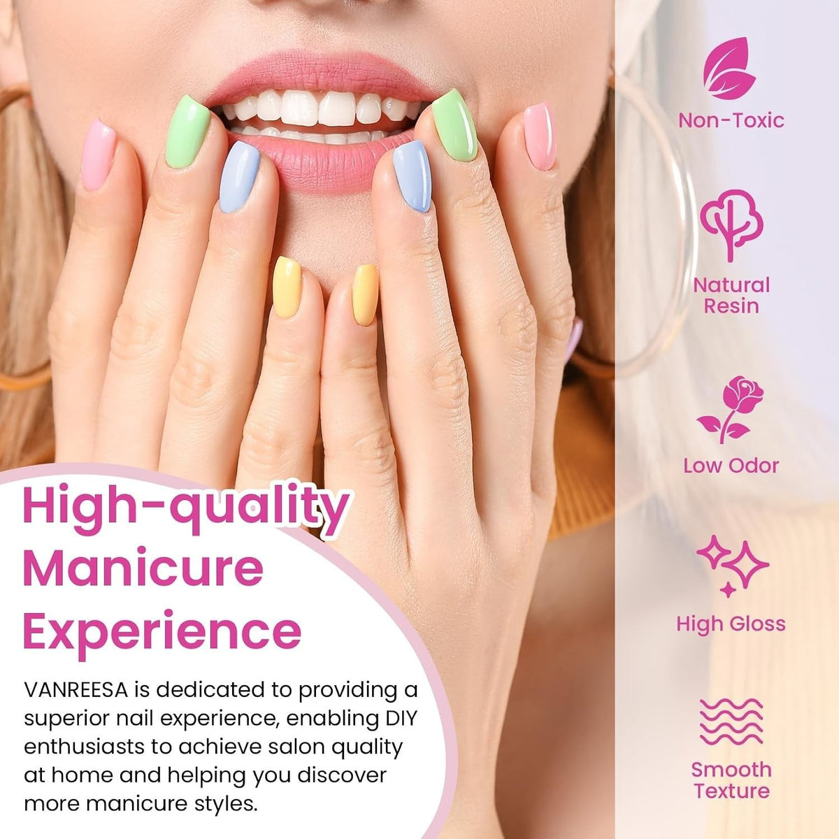 24 Color Gel Nail Polish Kit with UV Light - Long-Lasting Manicure Set