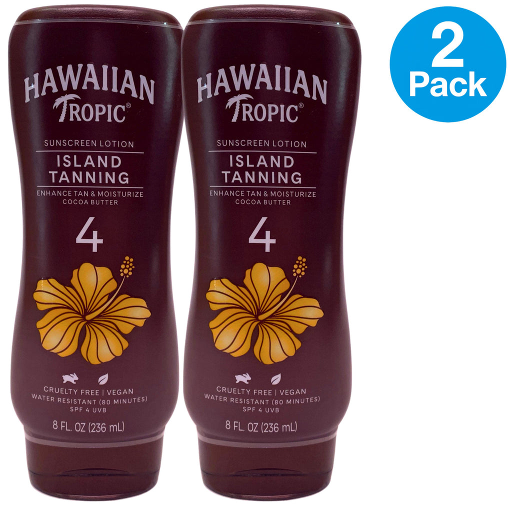 Hawaiian Tropic Island Tanning Sunscreen Lotion SPF 4 Twin Pack