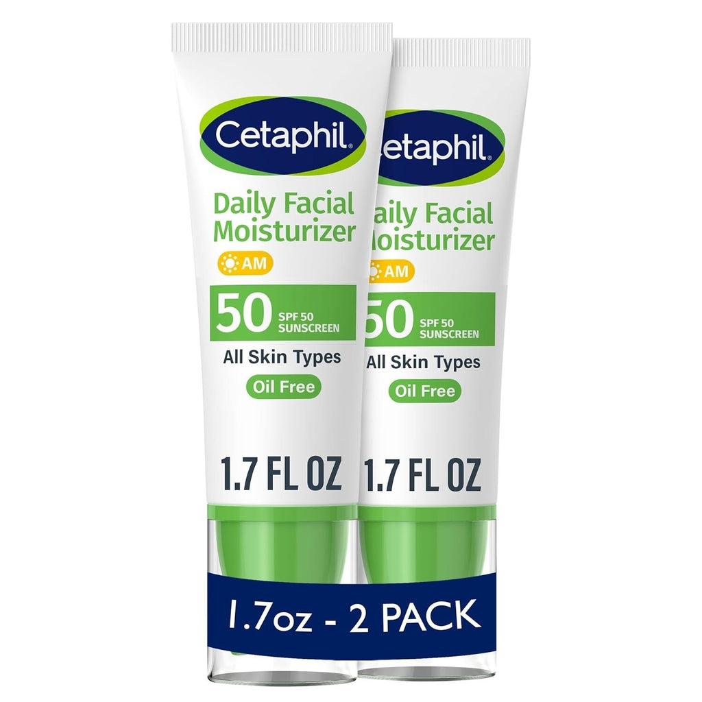 Fragrance-Free SPF 50 Face Moisturizer with UVA/UVB Sun Protection – 2 or 3 Pack