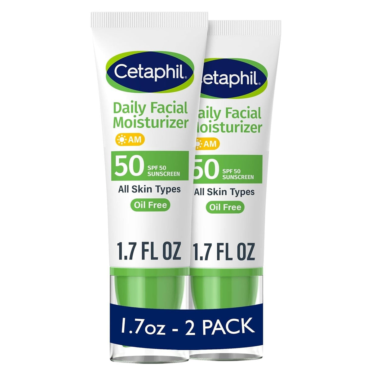 Fragrance-Free SPF 50 Face Moisturizer with UVA/UVB Sun Protection – 2 or 3 Pack