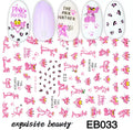 Pink Panther Paw Print Nail Stickers Waterproof Nail Art Decals