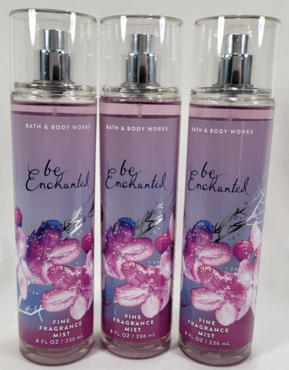 Set of 3 Bath & Body Works Enchanted Fragrance Mists 8 oz - Pink