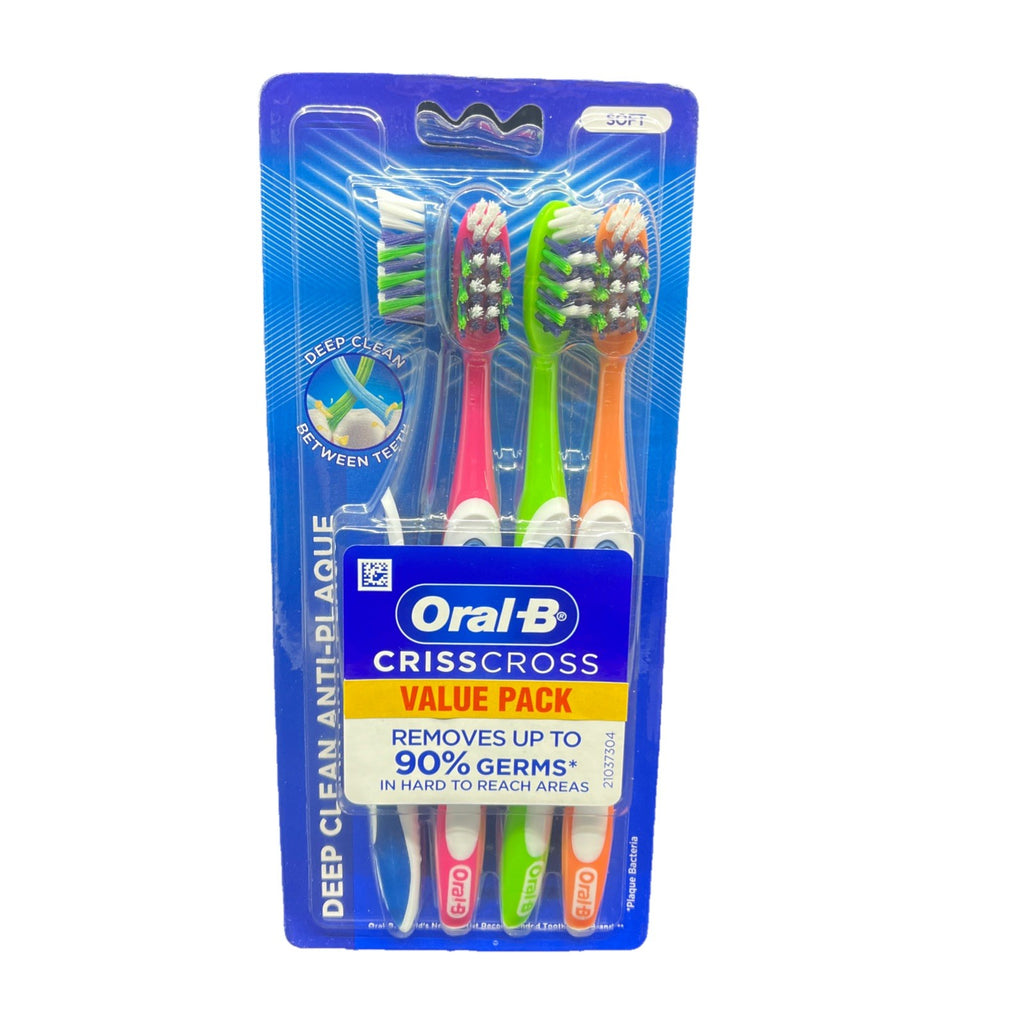 Oral-B Pro CrissCross Soft Manual Toothbrushes 4 Pack - Plaque Removal