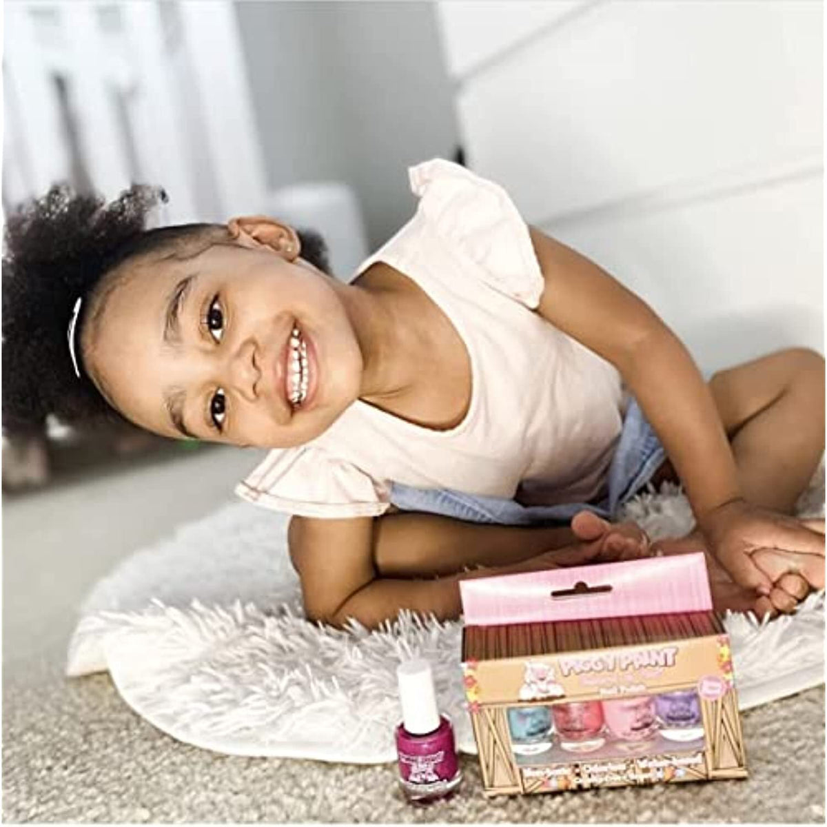 Non-Toxic Nail Polish Set - 4 Colors & Nail Art Gift Kit for Kids