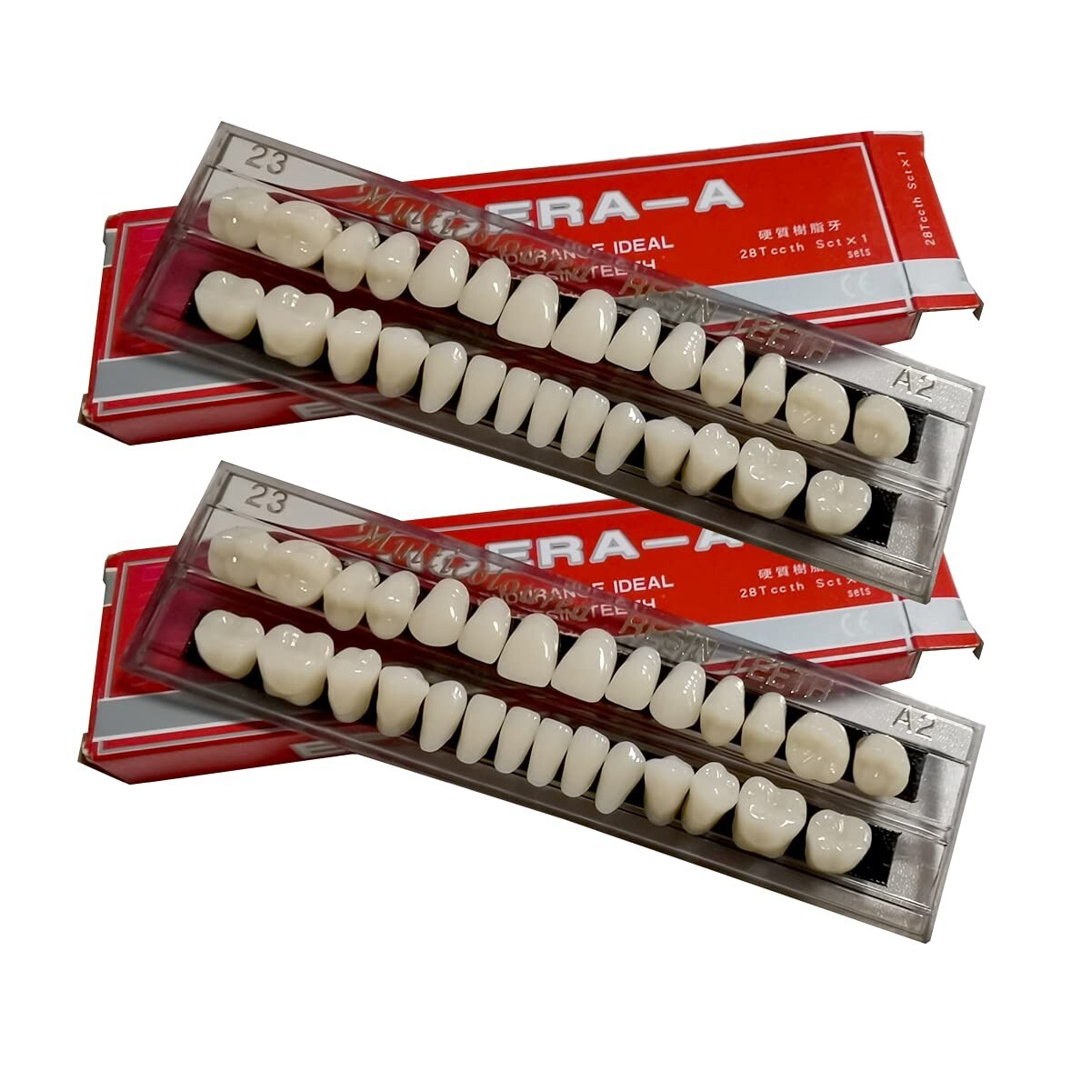 56 Pcs Acrylic Resin Dental Denture Teeth Set - Complete Upper & Lower