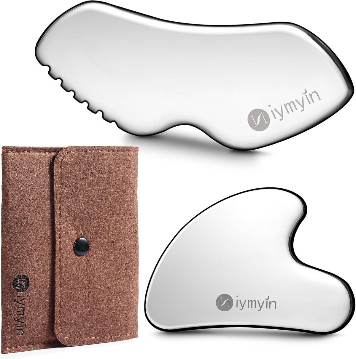 Stainless Steel Gua Sha Facial Tools Set for Face & Body Massage, Skin Rejuvenation