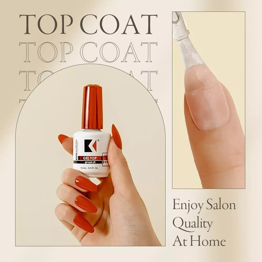 Kupa GelFinity No Wipe UV/LED Top Coat Set of 2 - Clear Soak Off Gel