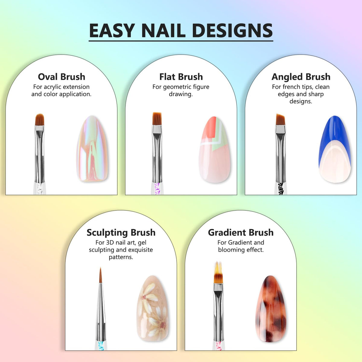 15-in-1 Nail Art Brush Set with Dotting Tools for Home & Salon