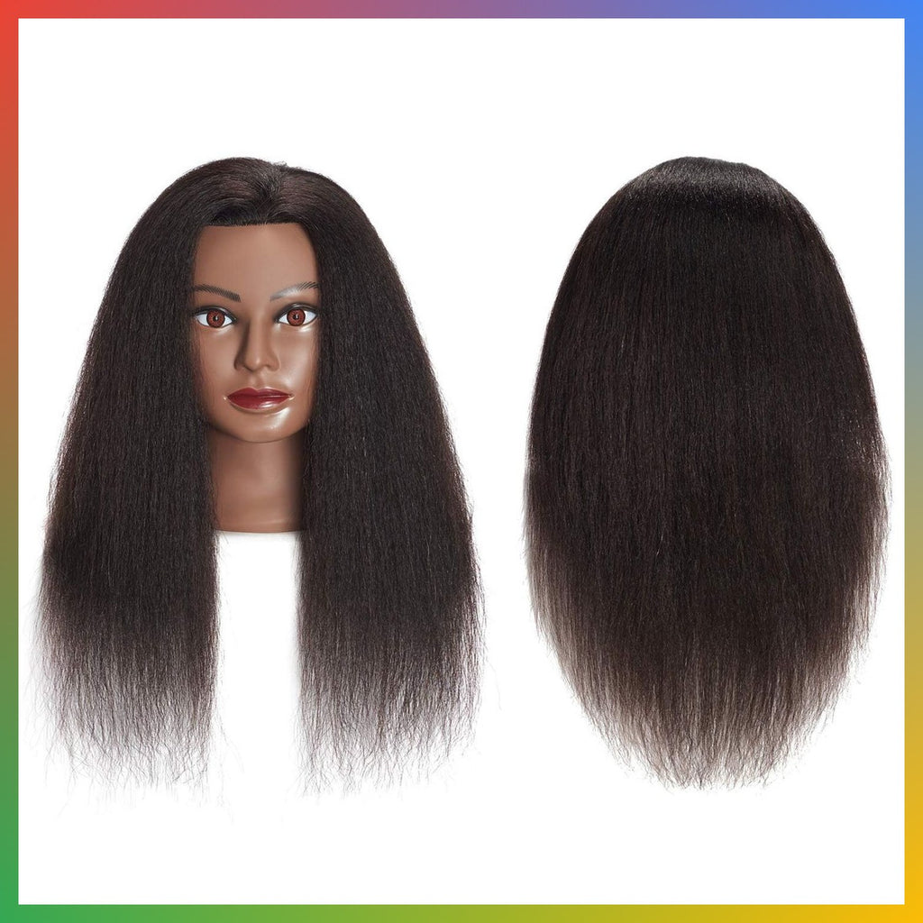 Professional Mannequin Head with 100% Real Hair - 16 Inch Afro Styling Practice