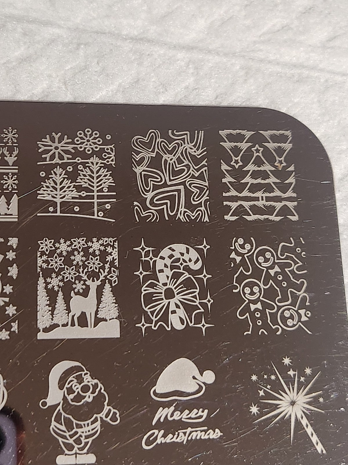 Large Nail Stamping Plate - Miss Xmas Reindeer Holiday Design