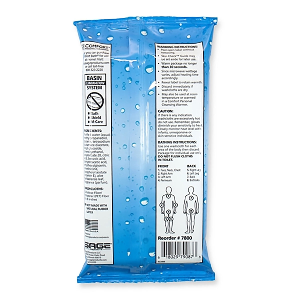 Hygienic Bath Wipes for Adults & Patients - 8 Pack, Rinse-Free, Aloe & Vitamin E