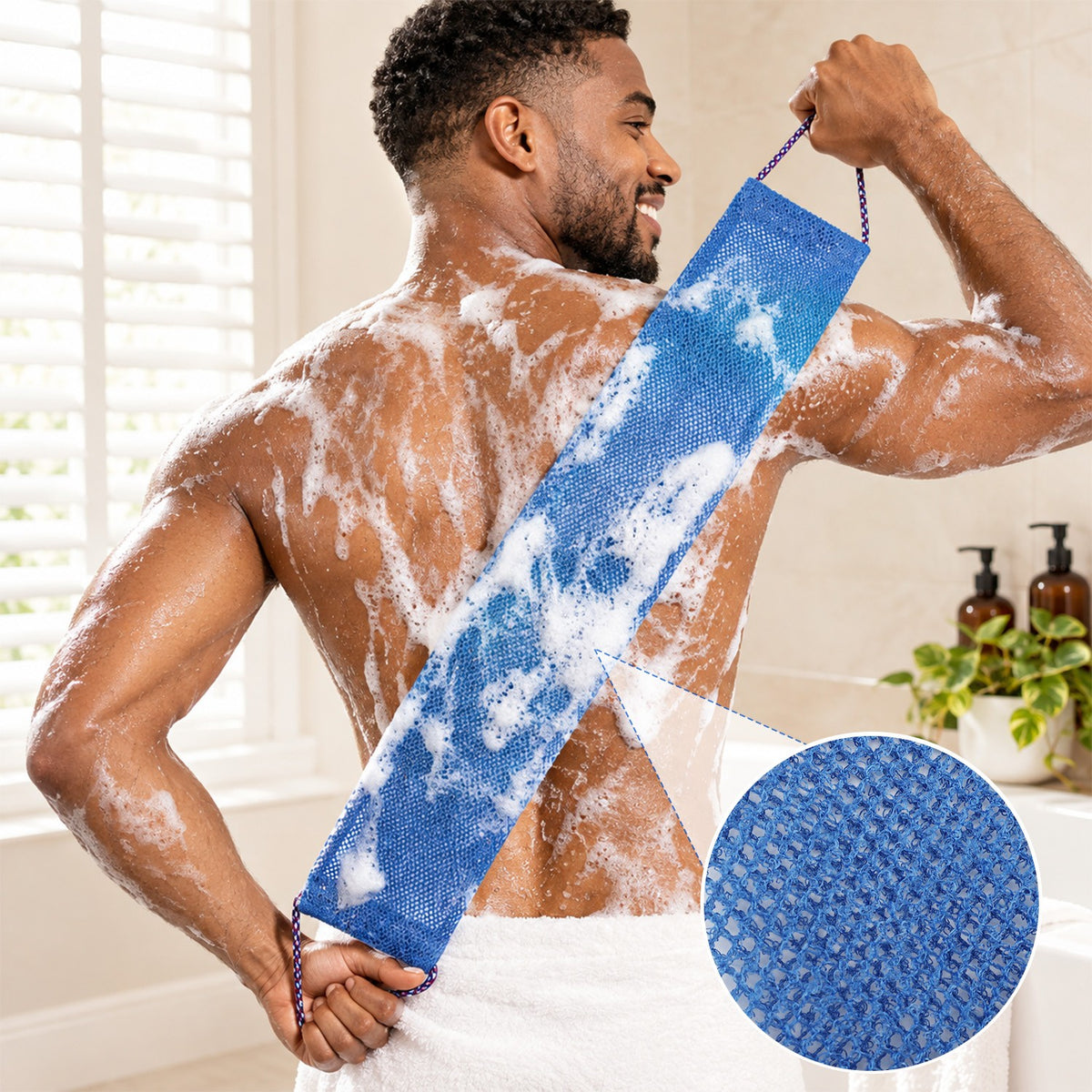 African Exfoliating Shower Net - 3 Pack Back Scrubber Towels for Deep Skin Cleansing