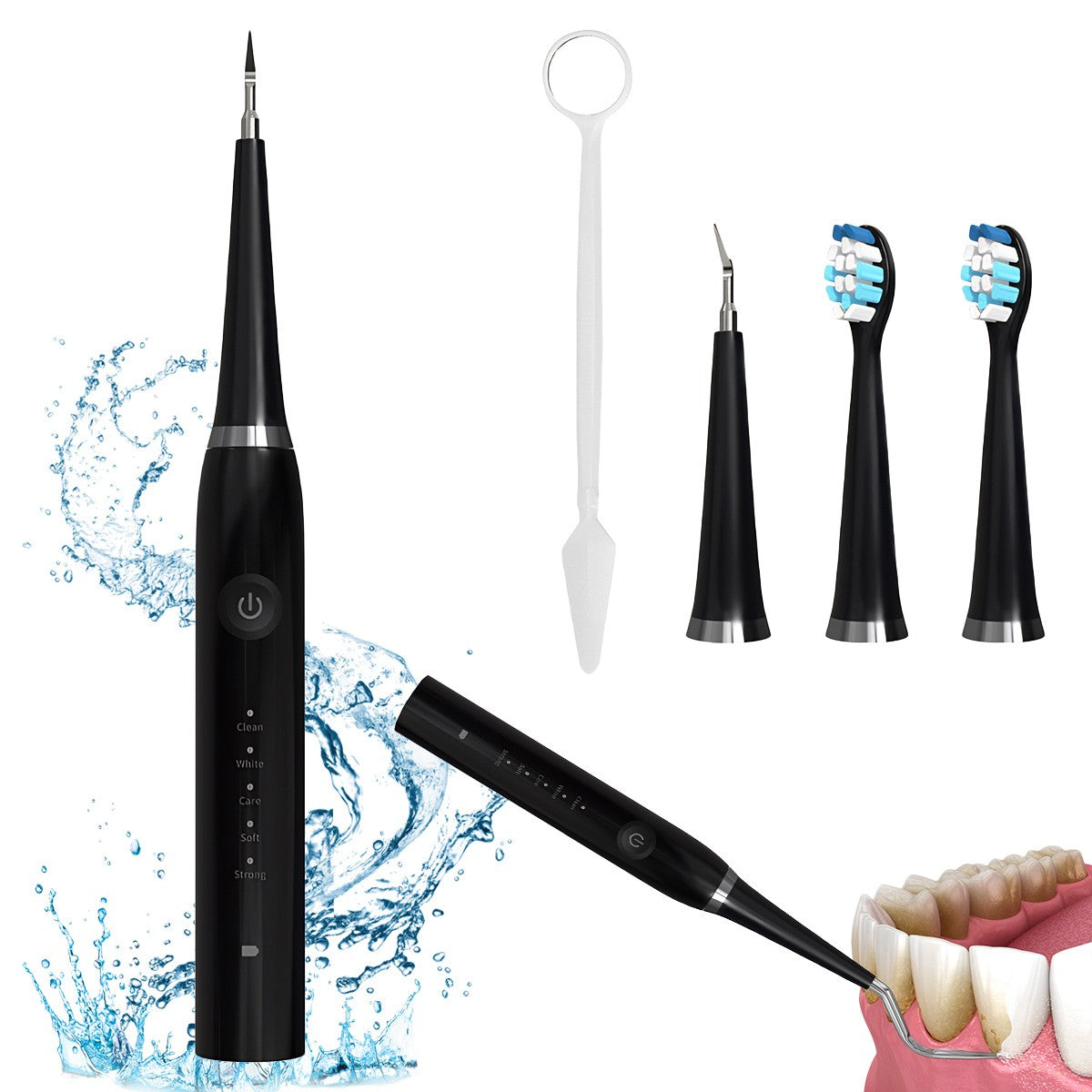 Ultrasonic Teeth Cleaner Kit for Dental Plaque & Stain Removal - Oral Care Device