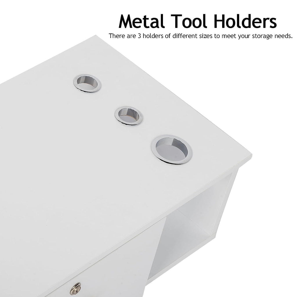 Wall Mount Hair Salon Station with Lockable Drawers & Tool Holders