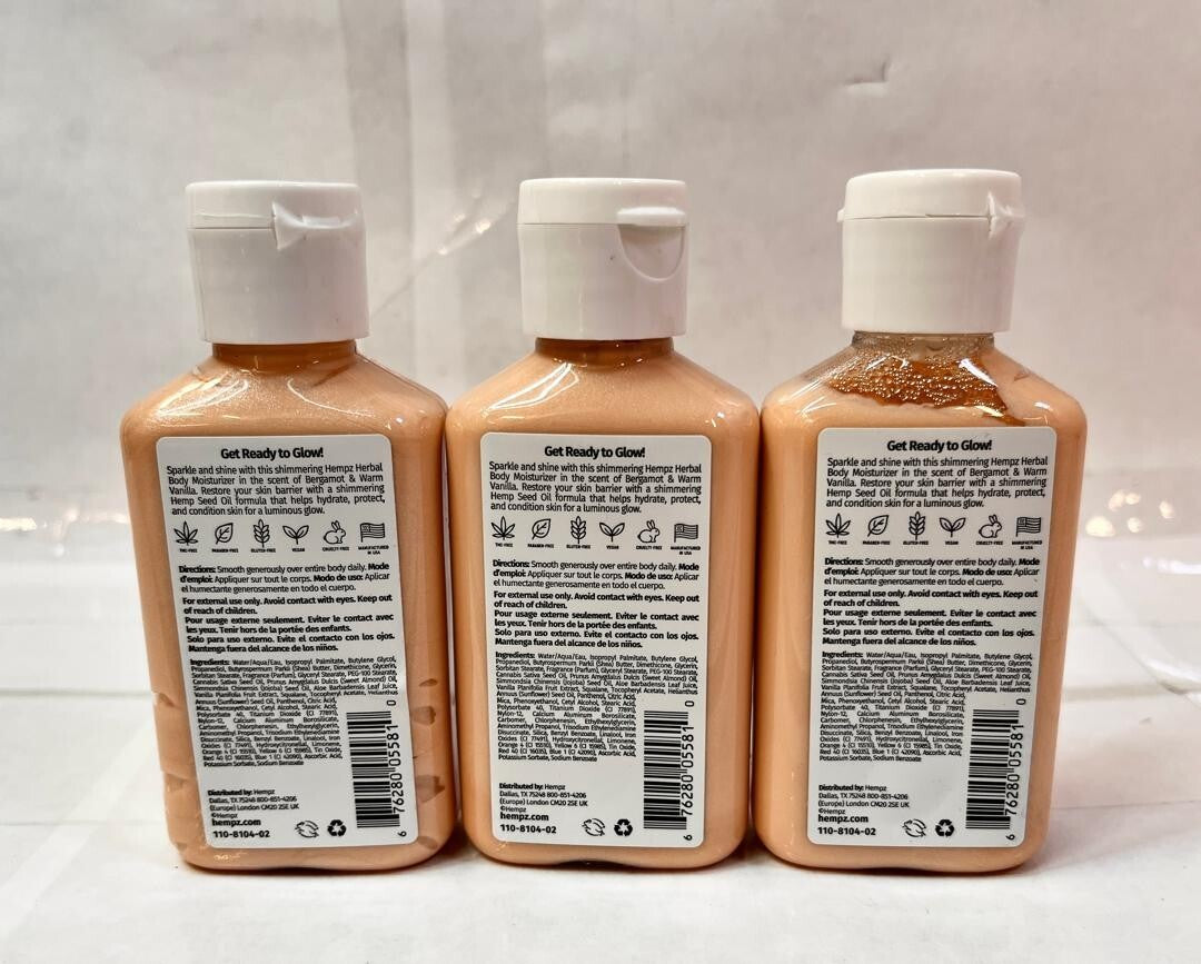 Mini Herbal Body Moisturizer Set - Glow Getter 2.25 oz, Lot of 3