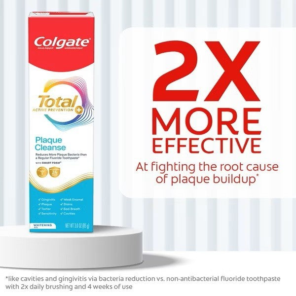 Colgate Total Active Prevention Plaque Control Toothpaste - 3 Pack 3oz Tubes