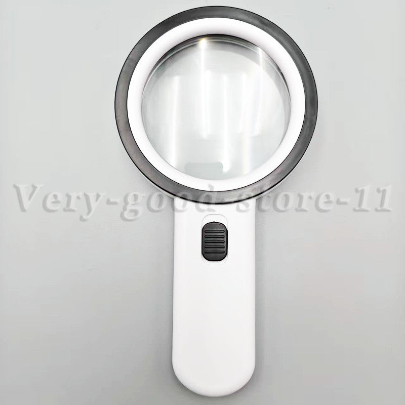 30X Handheld Magnifying Glass with 12 LED Lights for Reading & Inspection
