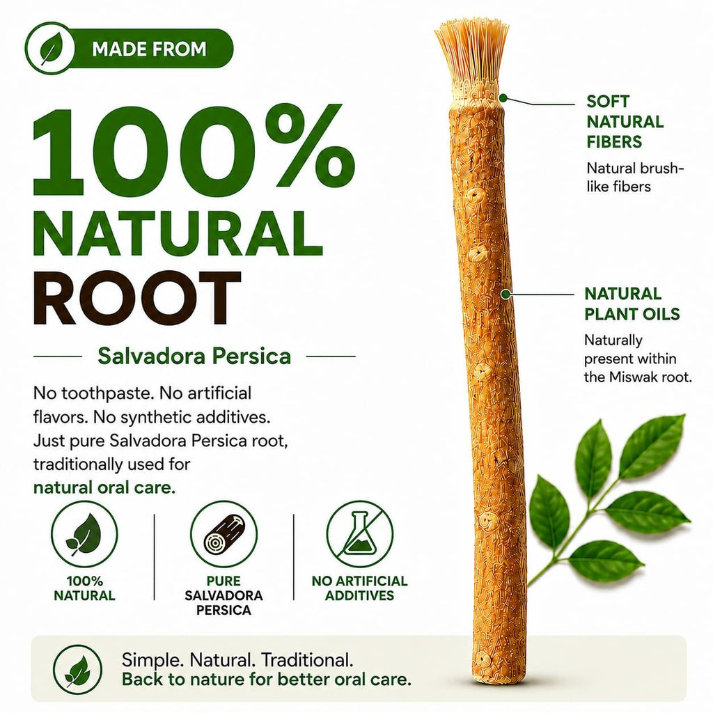 Natural Miswak Toothbrush Sticks Pack of 12 - Traditional Oral Care