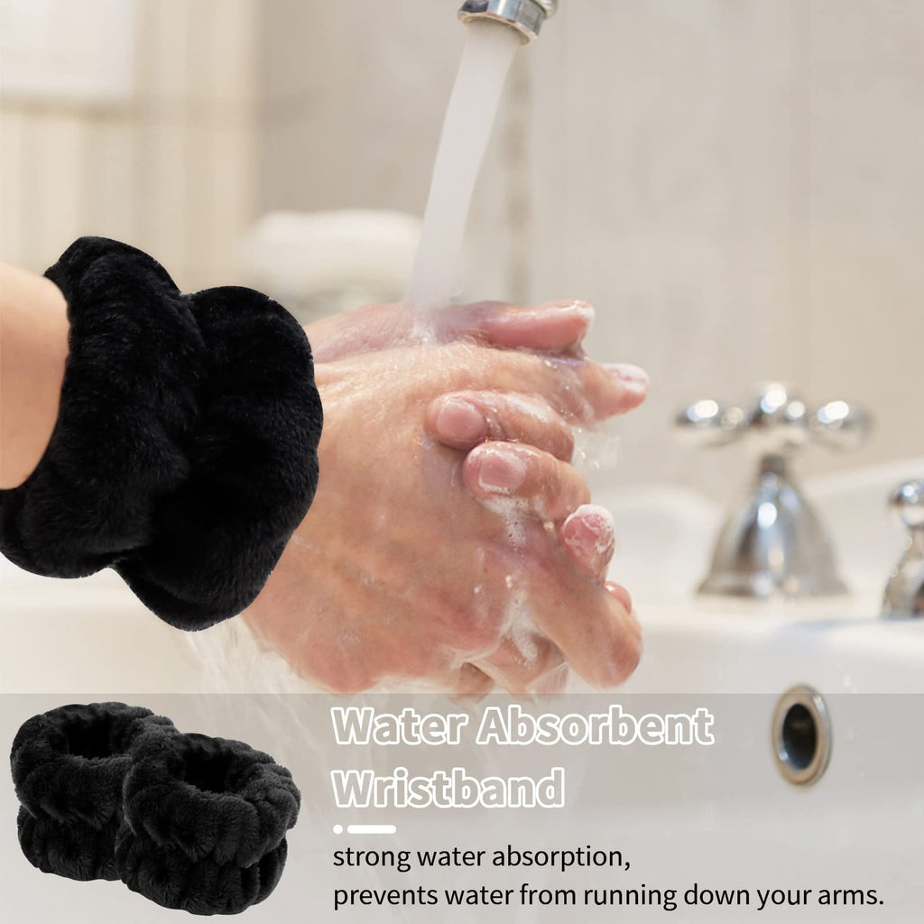Spa Headband and Wristband Set - Absorbent, Comfortable, 6 Pieces