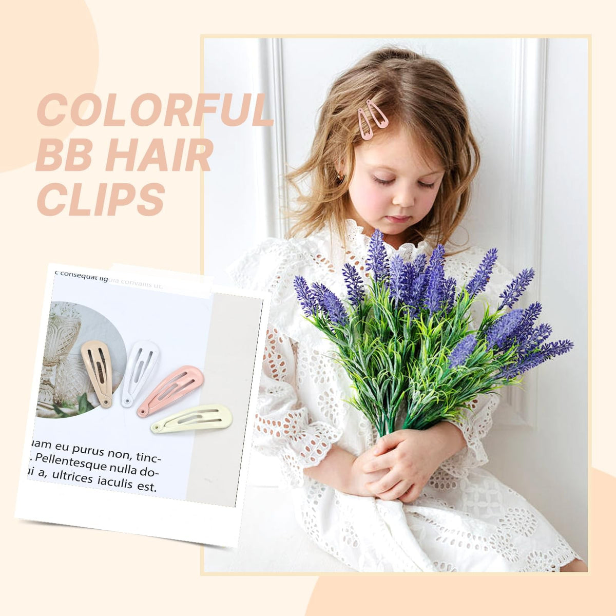 Multicolor Snap Hair Clips for Babies & Toddlers - 100 Pack, 3cm