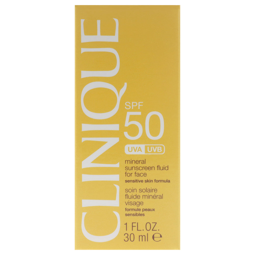 Mineral Sunscreen Fluid SPF 50 for Face - Lightweight, Oil-Free, Sensitive Skin Safe