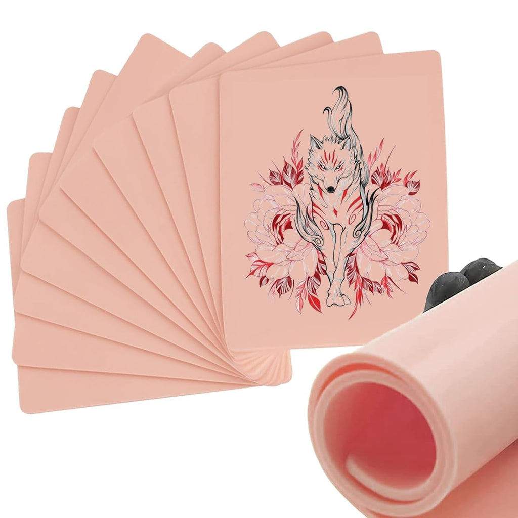 Tattoo Practice Skin 10-Piece 3mm Thick Silicone 8x6in Blank Sheets