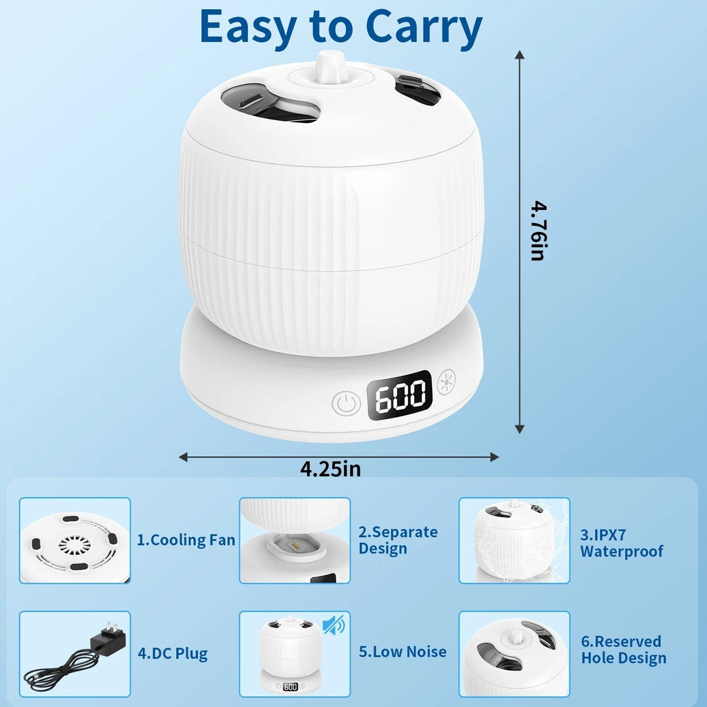 Ultrasonic Retainer and Denture Cleaner Machine - Portable Jewelry & Mouth Guard Cleaner