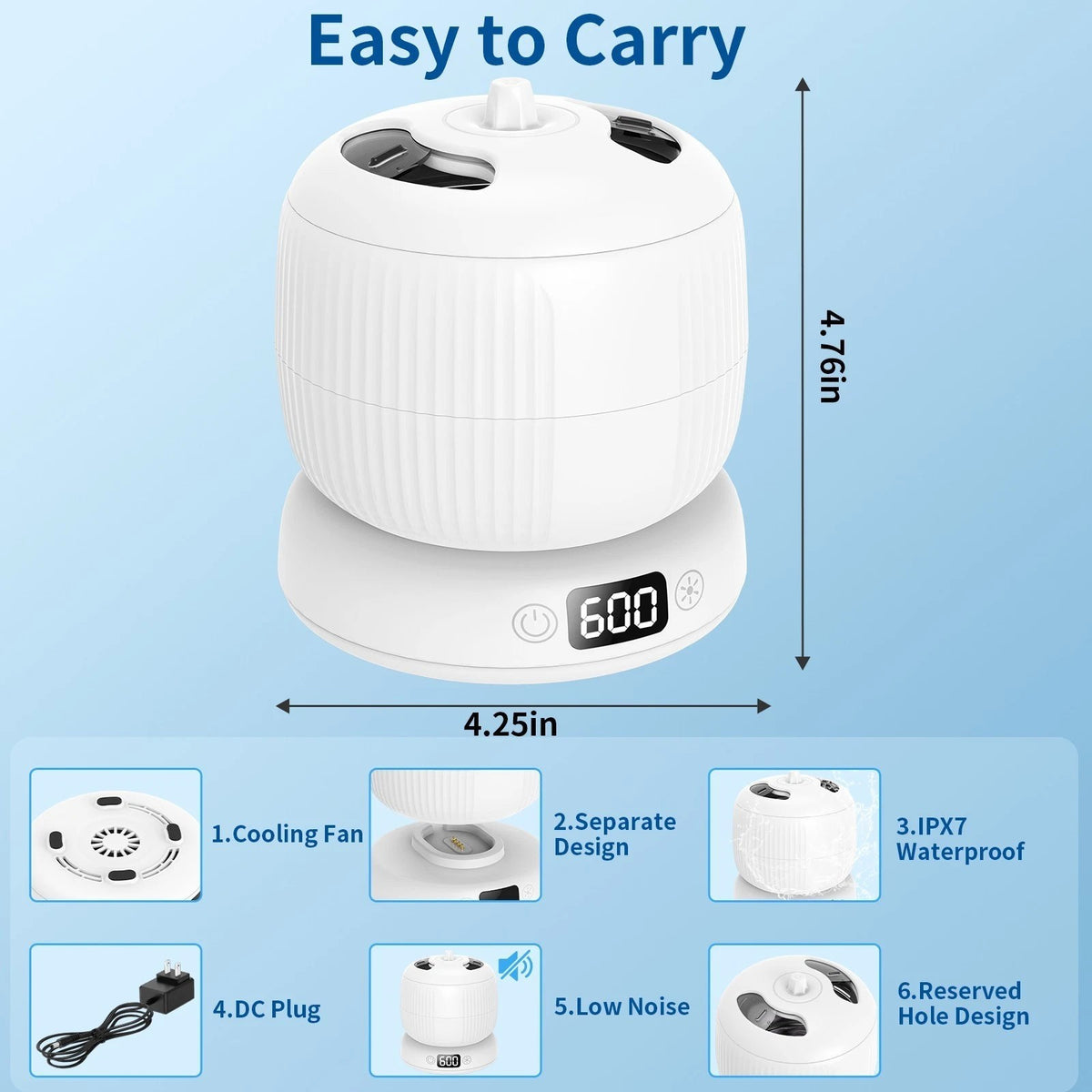 Ultrasonic Retainer and Denture Cleaner Machine - Portable Jewelry & Mouth Guard Cleaner