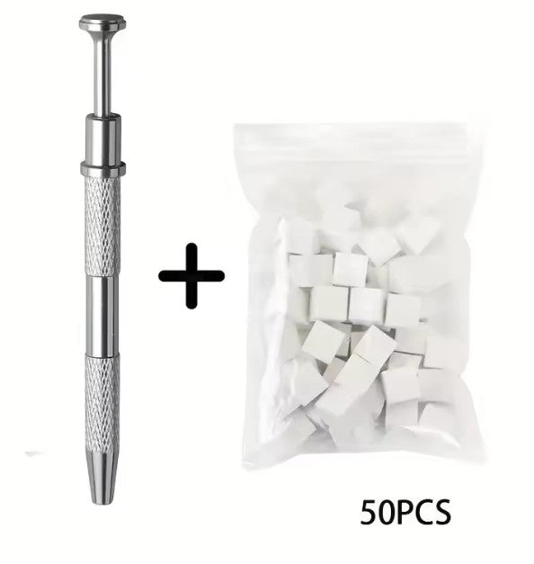 50Pcs Portable Nail Art Sponge Buffer Blocks with Grabbing Pen for DIY Manicure