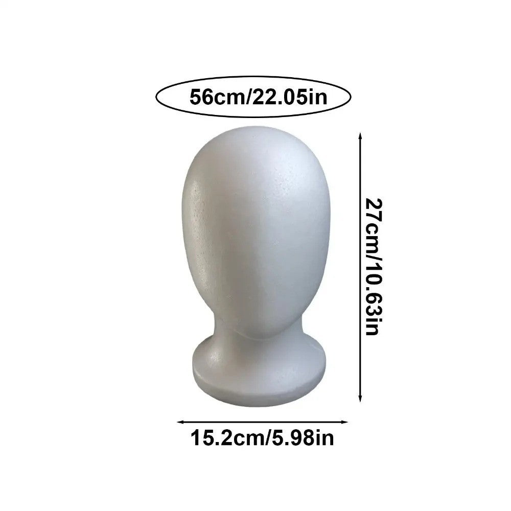 Foam Wig Head Display Stand for Wigs Hats Glasses - White Mannequin Head