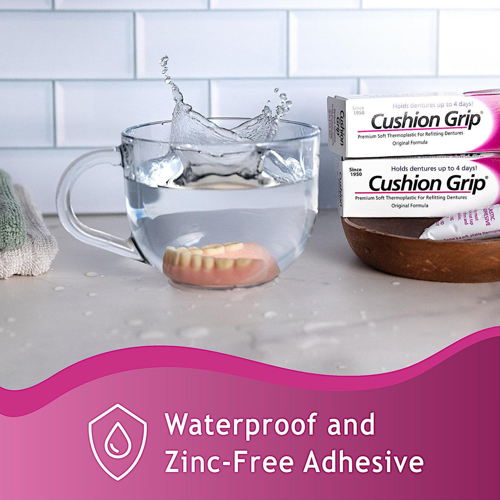 Thermoplastic Denture Refit & Tightening Material 1 Oz - Soft, Waterproof, Zinc-Free