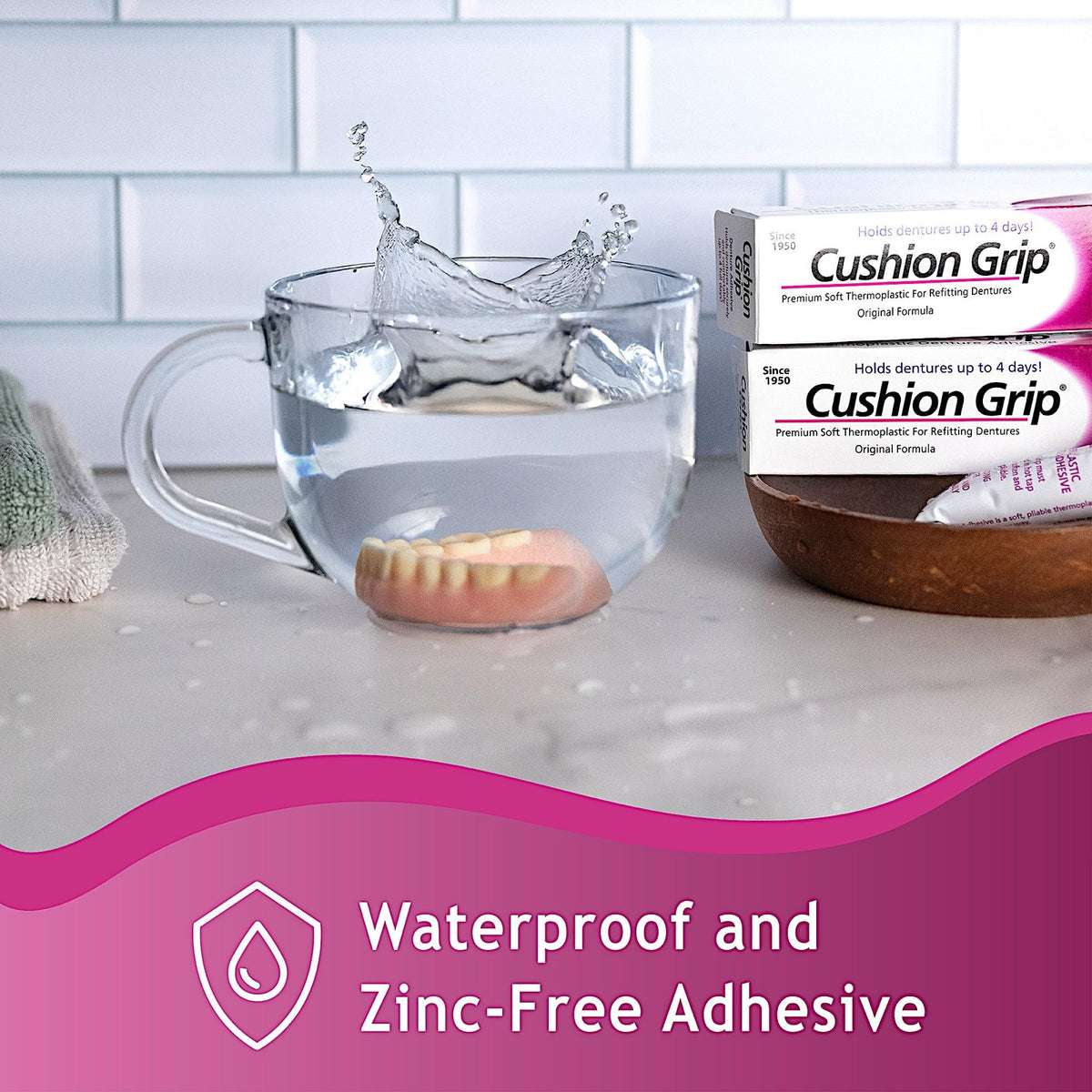 Thermoplastic Denture Refit & Tightening Material 1 Oz - Soft, Waterproof, Zinc-Free