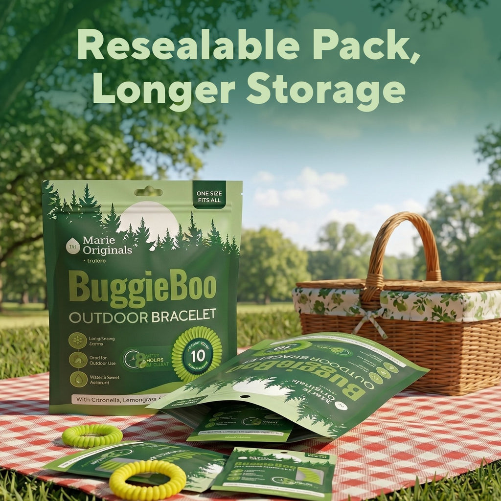 Outdoor Bracelets with Citronella & Lemongrass - 10 Pack for Camping & Hiking