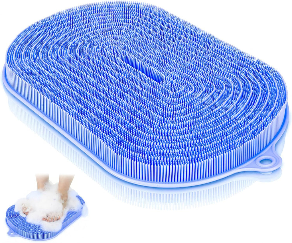 Extra Large Silicone Shower Foot Scrubber Mat with Suction Cups - Foot Cleaner & Massager