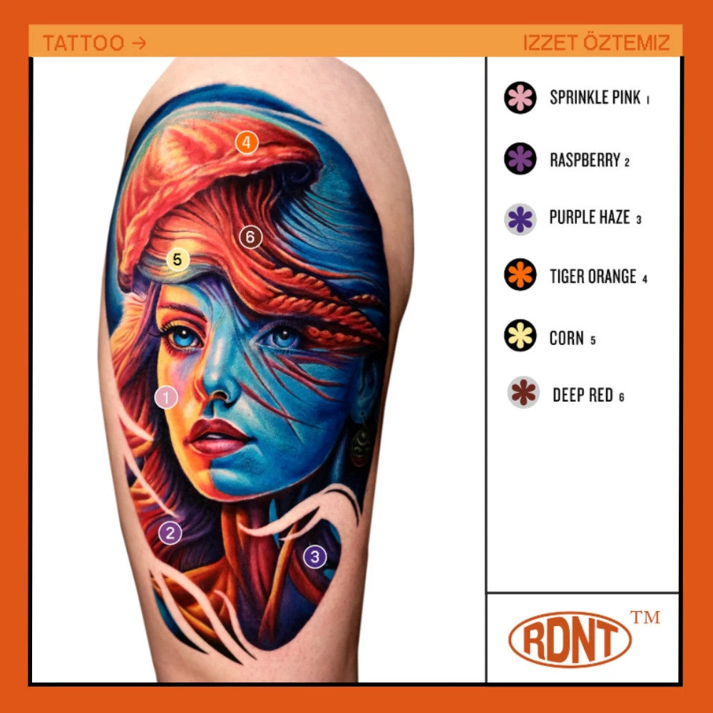 Tattoo Ink Set 12 Color Sweet & Wild – Radiant Colors 1/2 oz Each