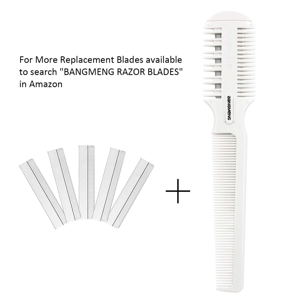 Hair Cutter Comb with Double Edge Razor for Split Ends & Styling