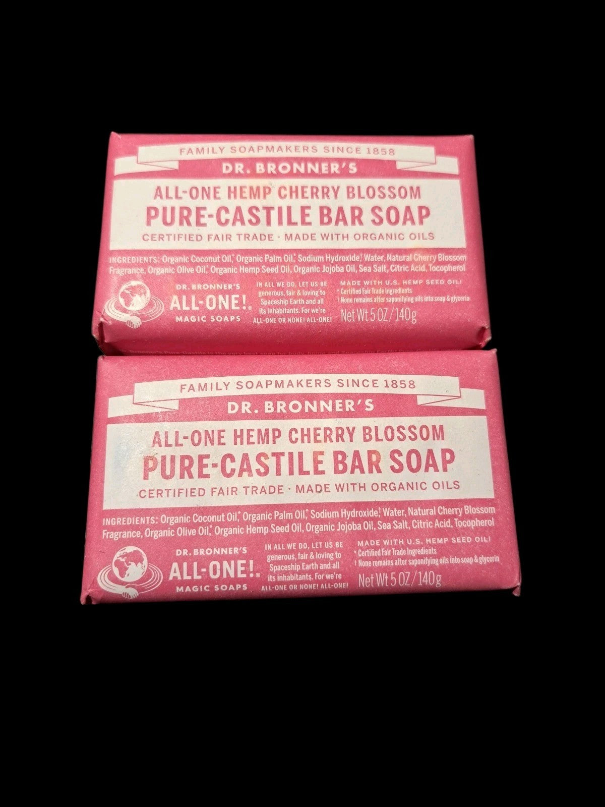 Dr Bronner's Cherry Blossom Magic Bar Soap - Limited Edition Vegan 2 x 5oz
