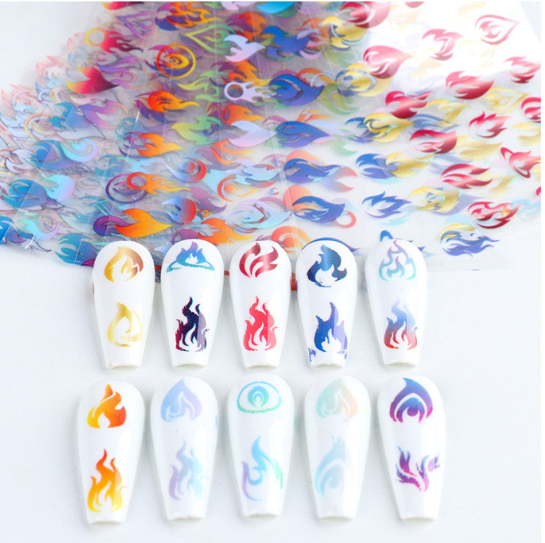 10Pcs Nail Art Foil Transfer Stickers for Gradient & Metallic Nail Decoration